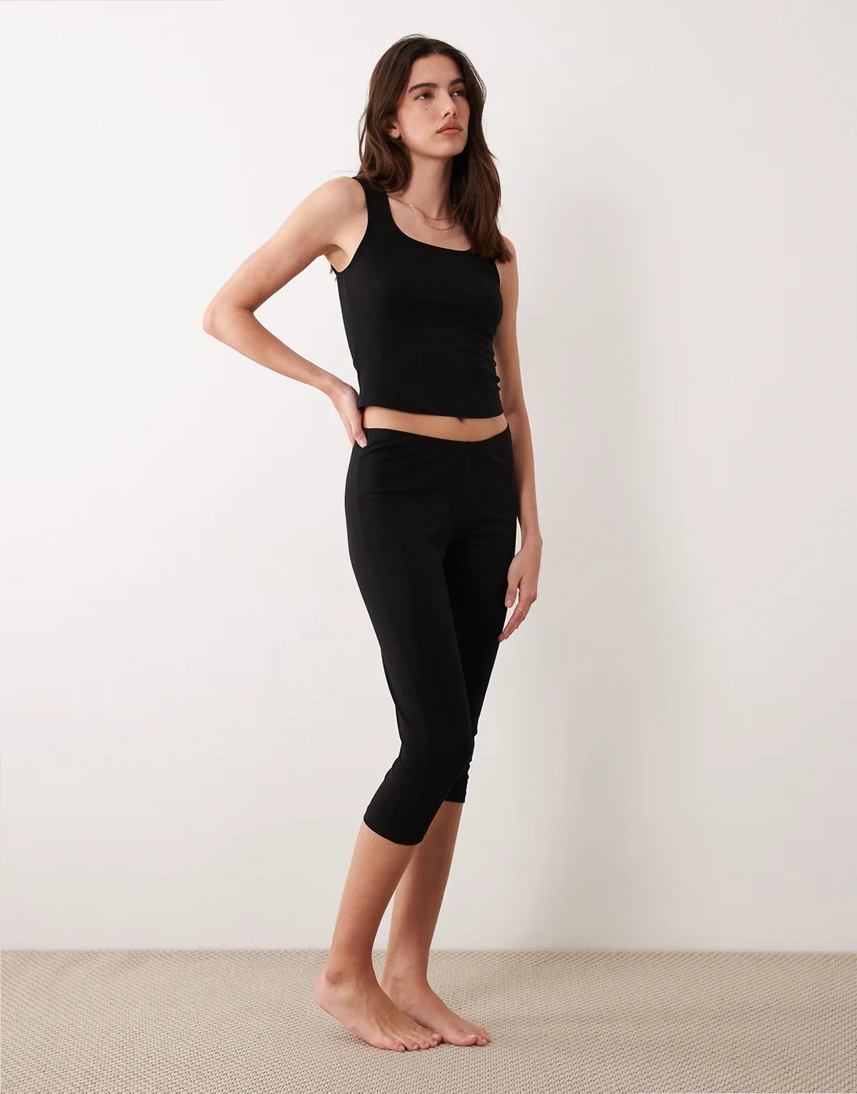 mix & match capri pajama pants in black