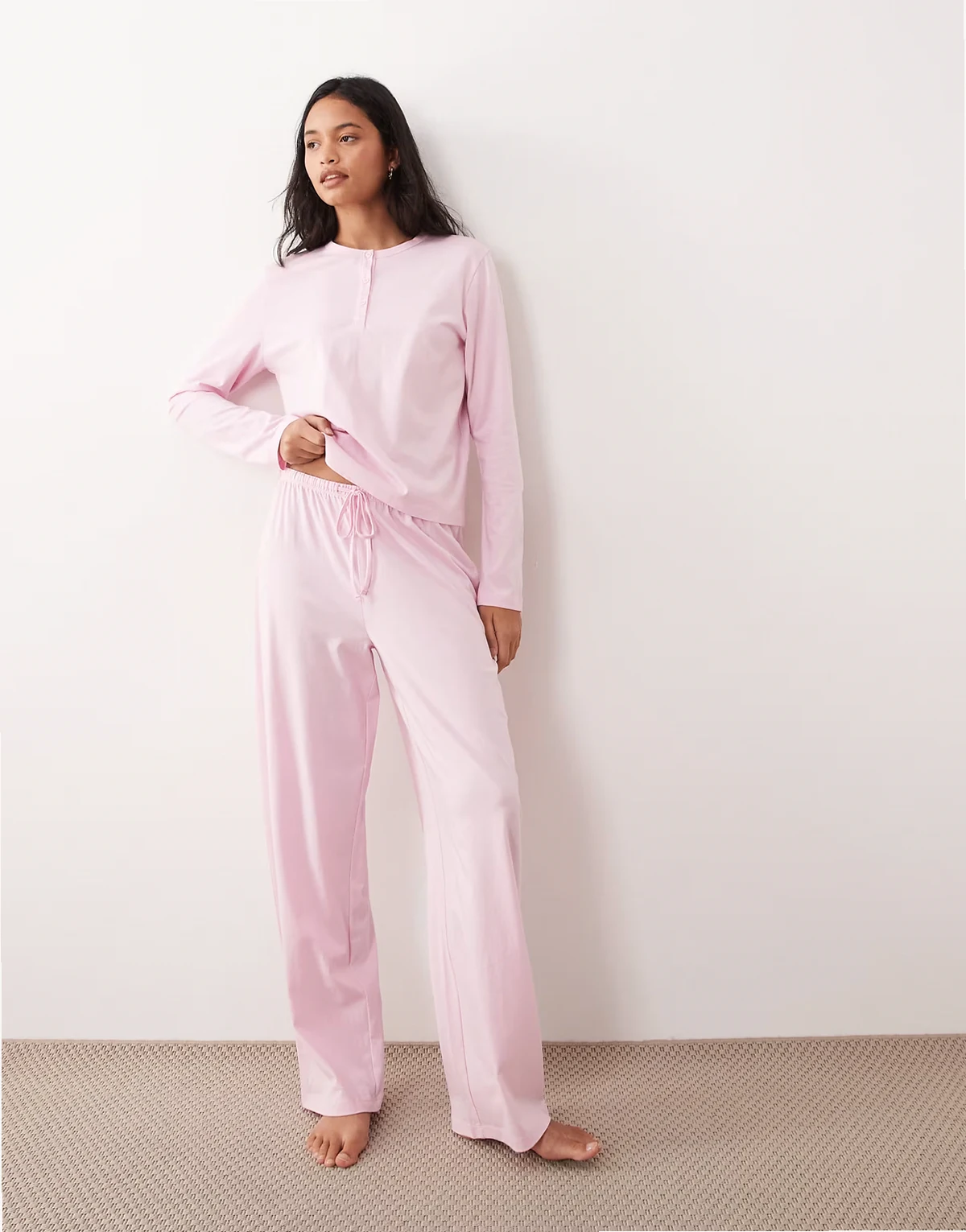 mix & match cotton pajama pants in candy pink