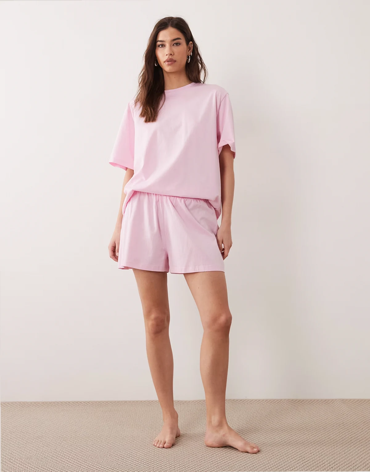 mix & match cotton pajama shorts in candy pink