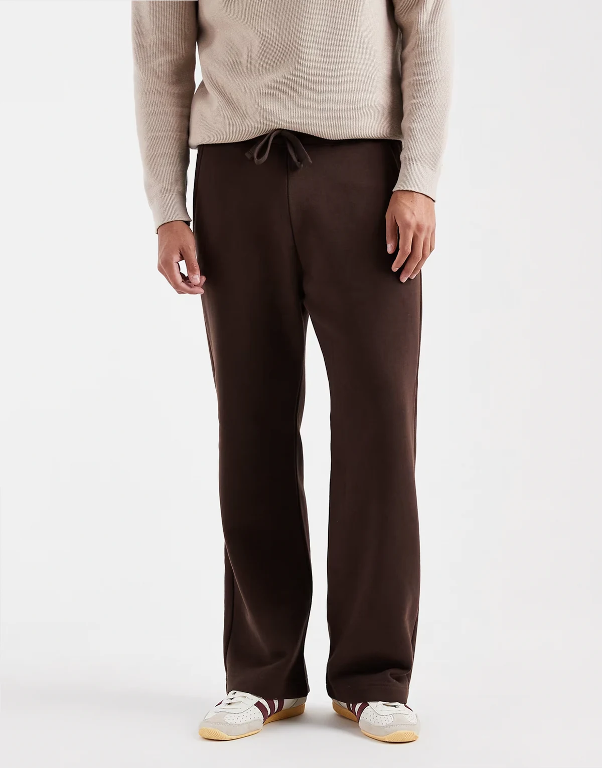 straight leg sweatpants in brown