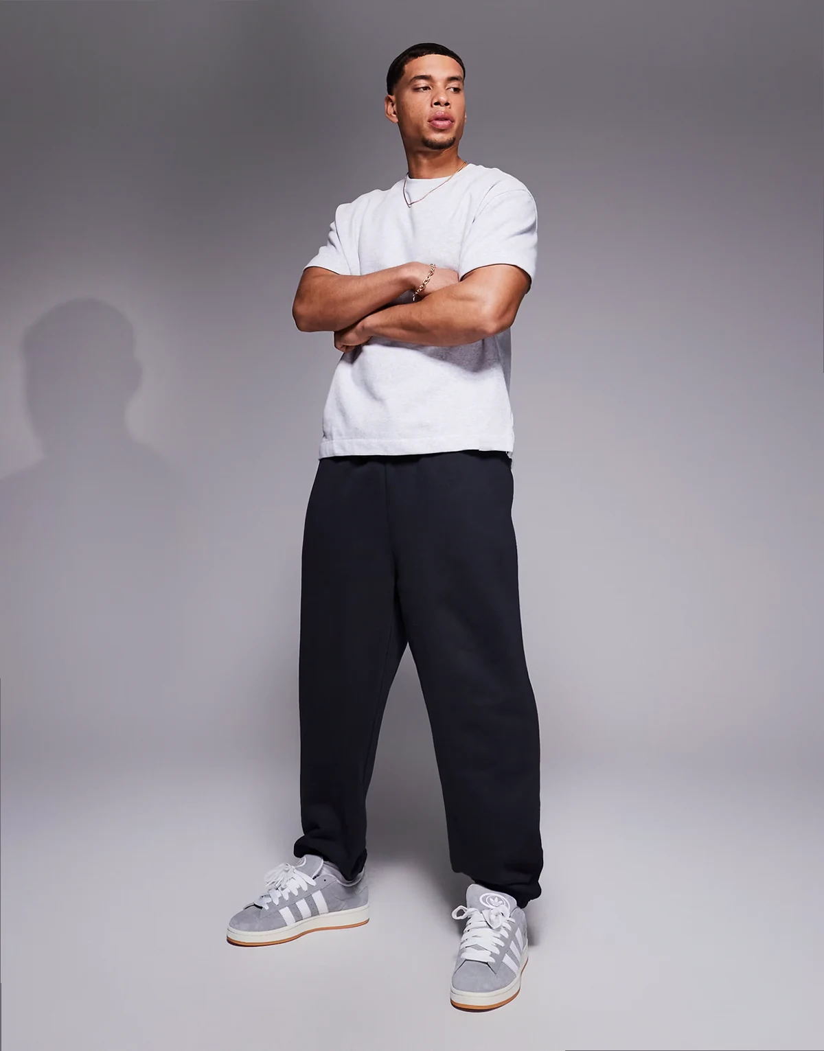 premium heavyweight relaxed sweatpants in 400gsm in charcoal