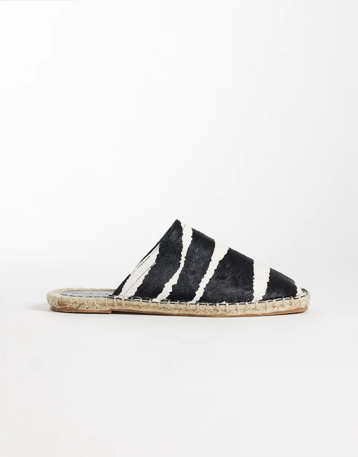 – Joline – Espadrille-Pantoletten aus echtem Leder mit Zebramuster