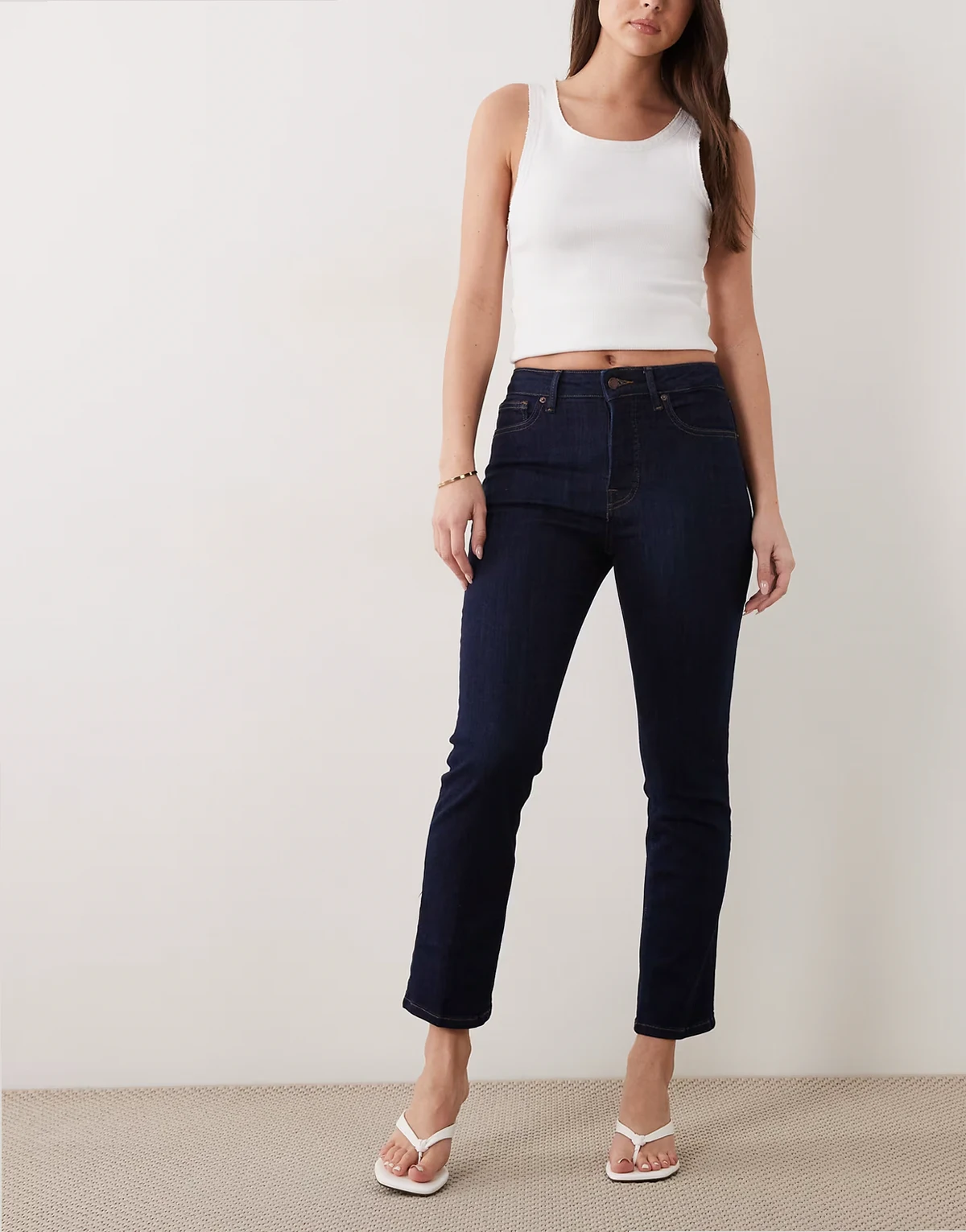good legs straight leg jeans in dark blue wash
