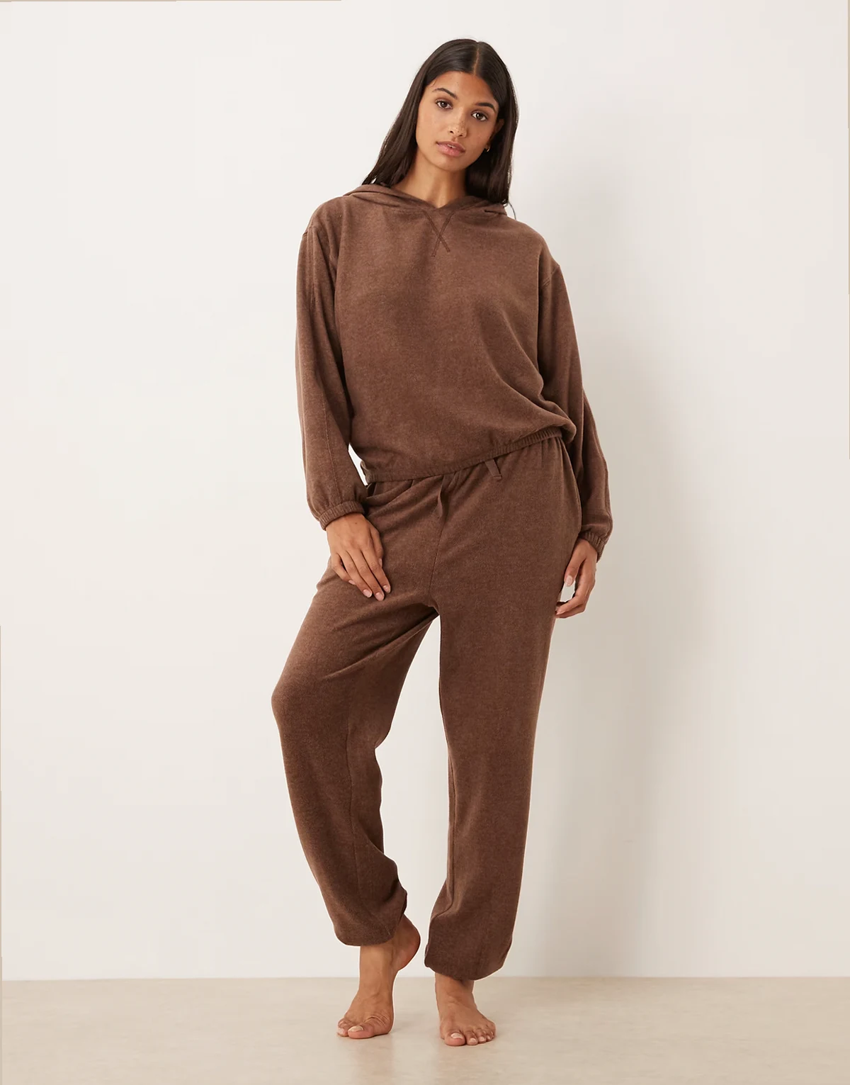 mix & match lightweight fleece sweatpants in chocolate brown
