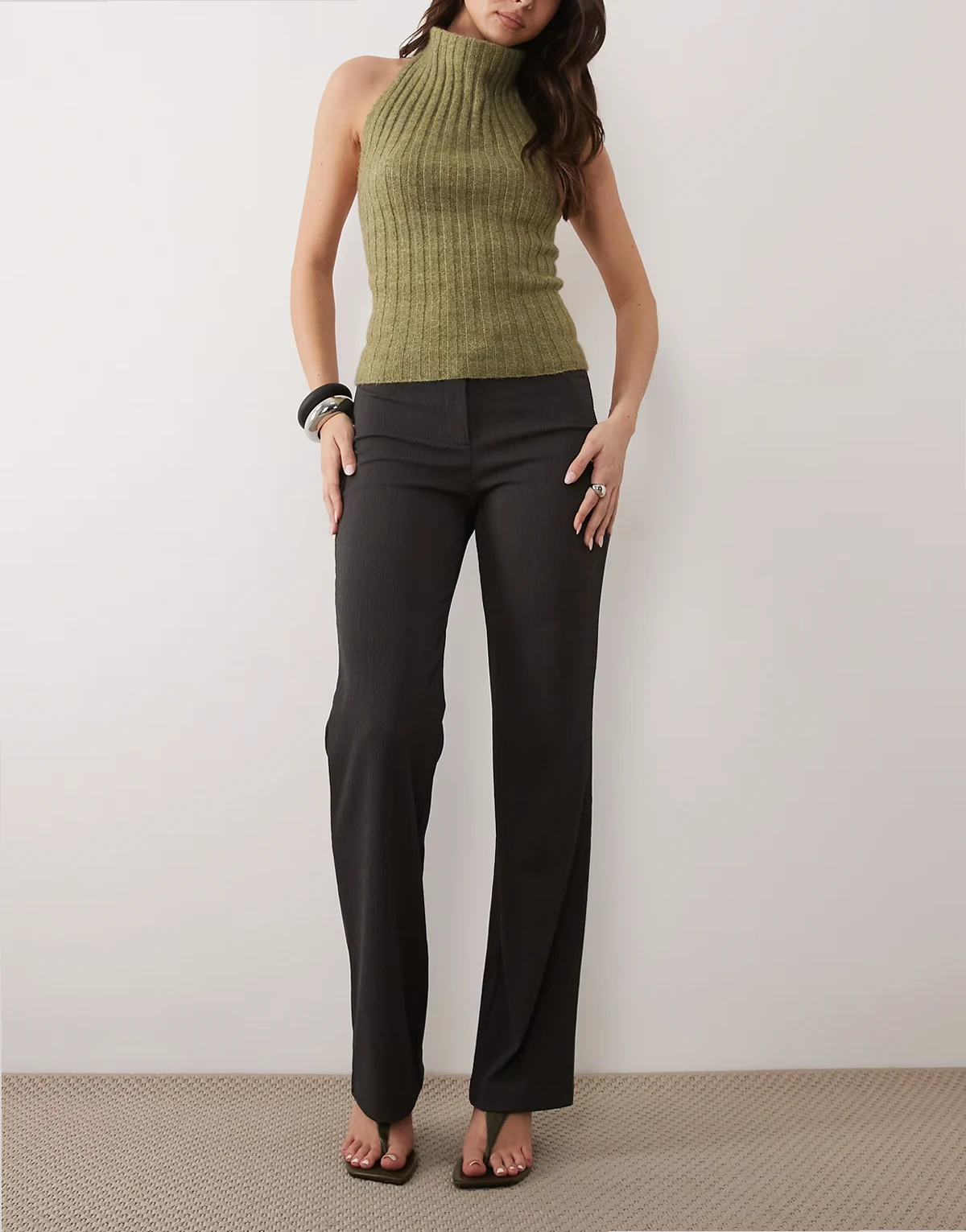 Klume textured straight leg pants in gray