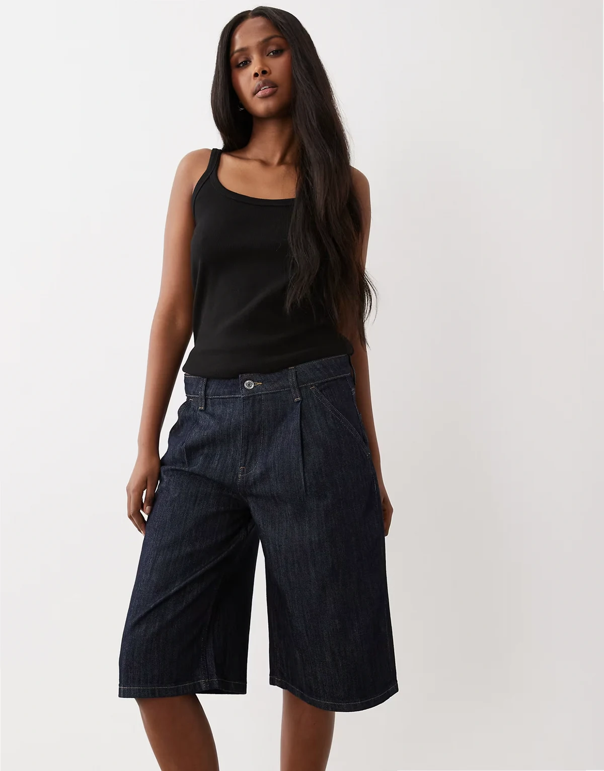 Bermuda denim shorts in rinse wash blue
