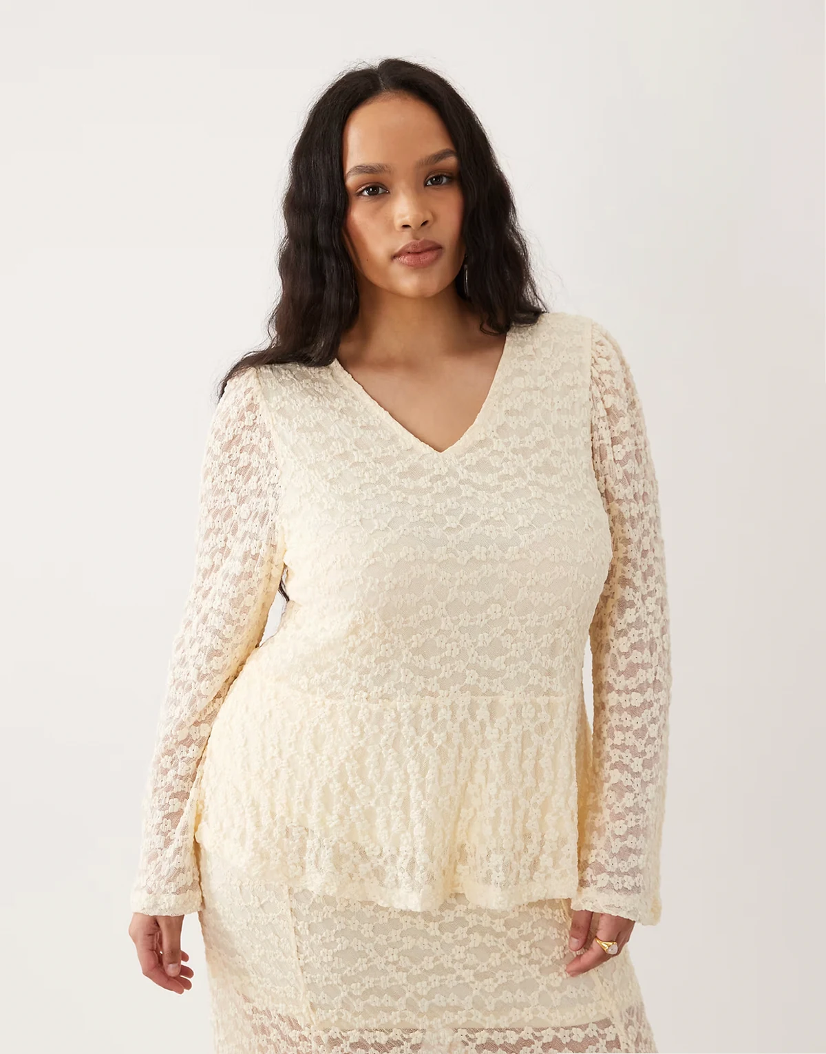 lace blouse in beige - part of a set