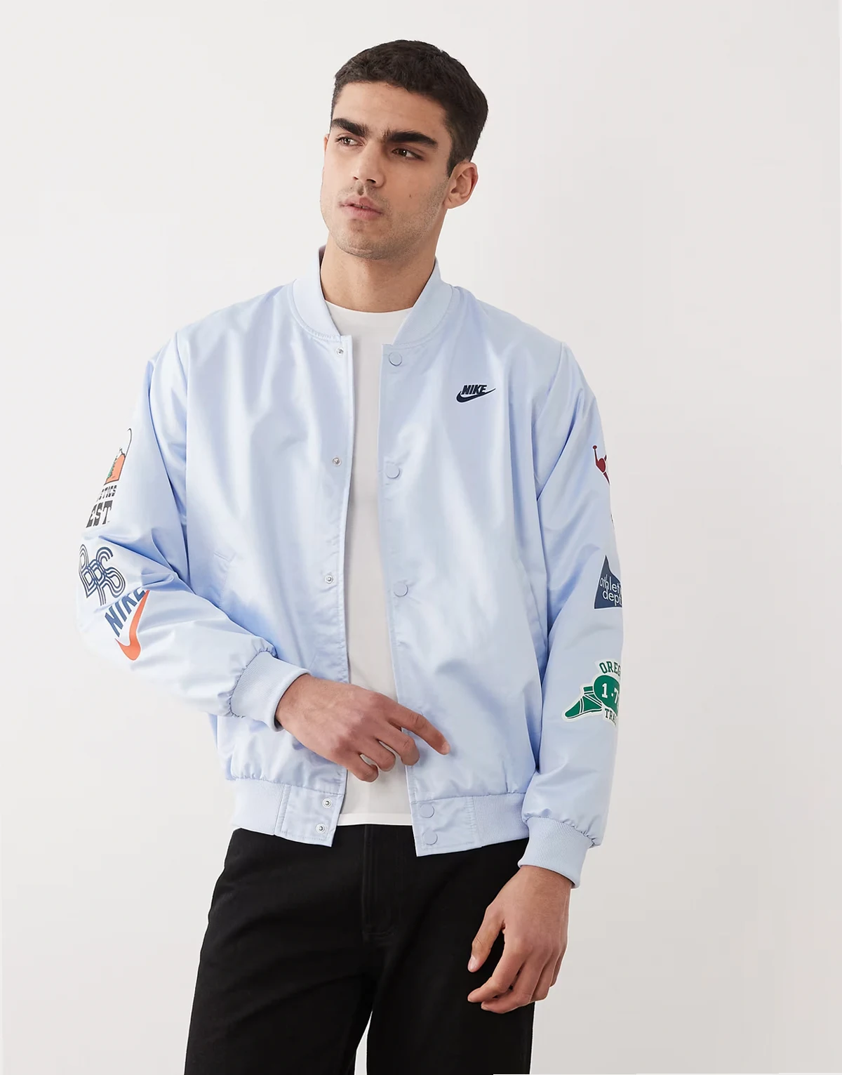 Club Reissue varsity jacket in light blue