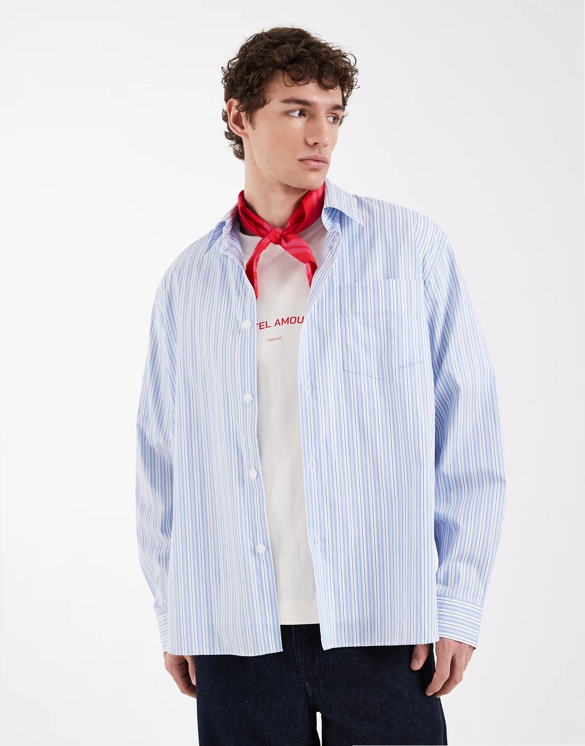 X Hôtel Amour long sleeve striped shirt in blue