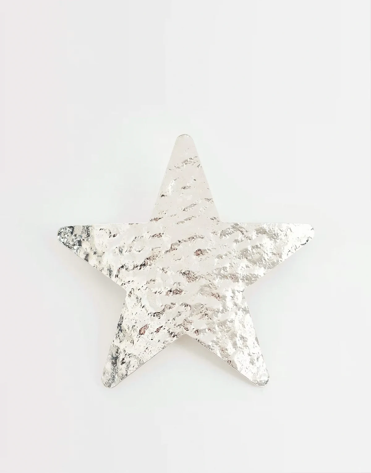 barrette star clip in silver tone