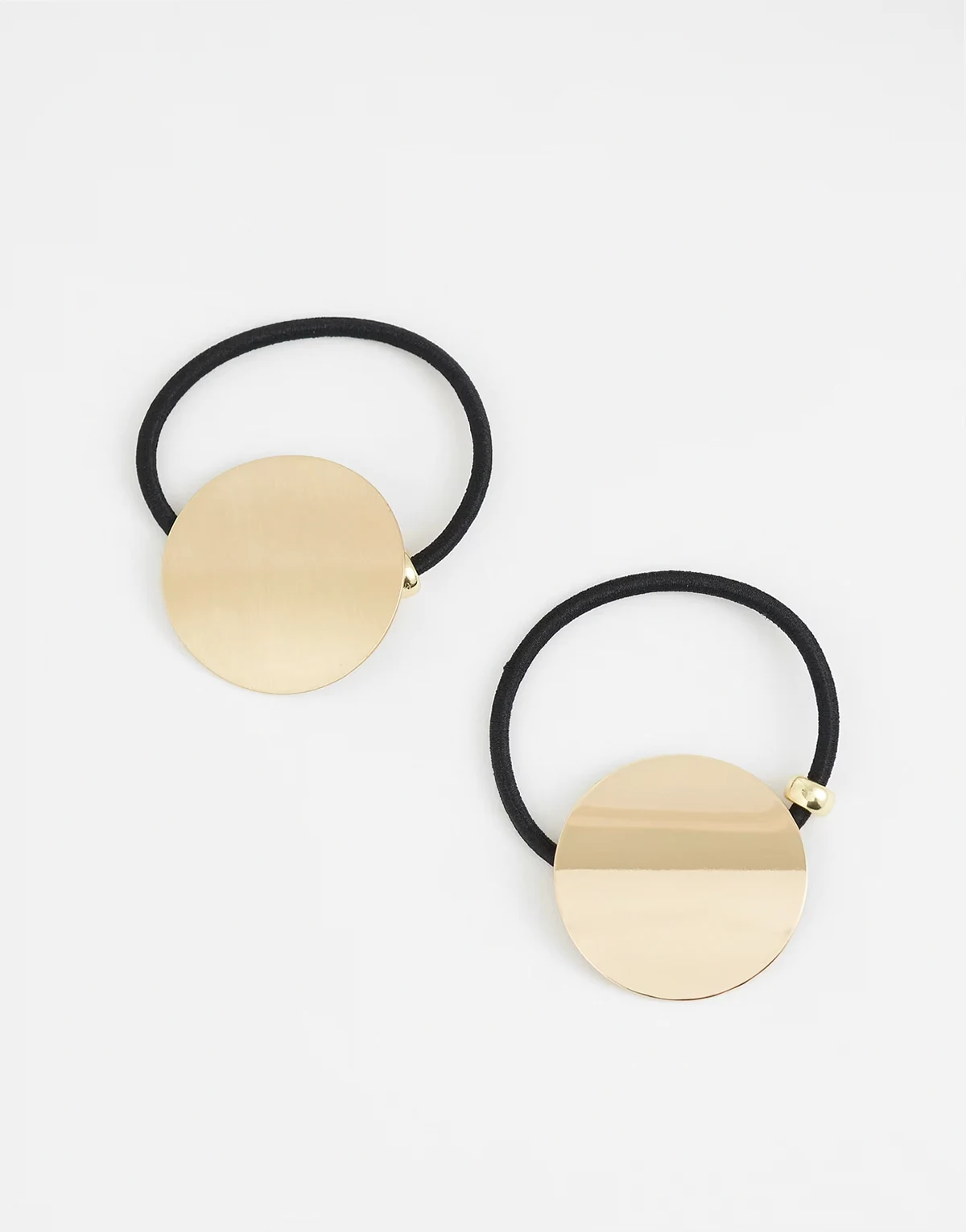 multi pack of 2 hair bands with circular mixed metal detail