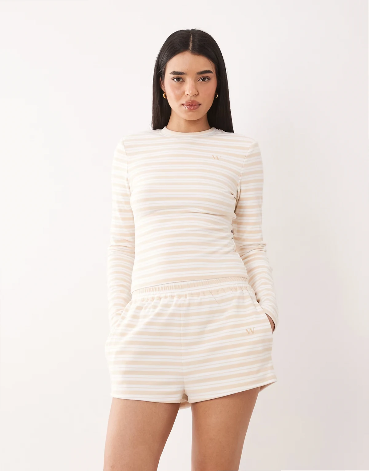 Frankie premium jersey shorts in milk and honey - part of a set
