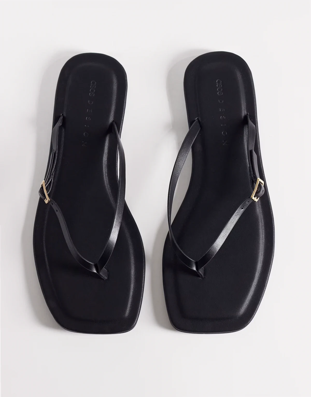 Wide Fit – Fitz – Sandalen in Schwarz mit schmalen Riemchen
