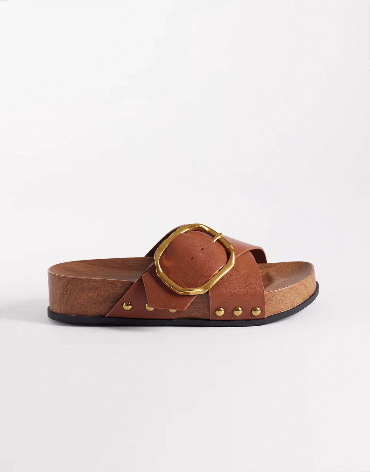 – Foster – Clog-Mules aus Leder in Hellbraun