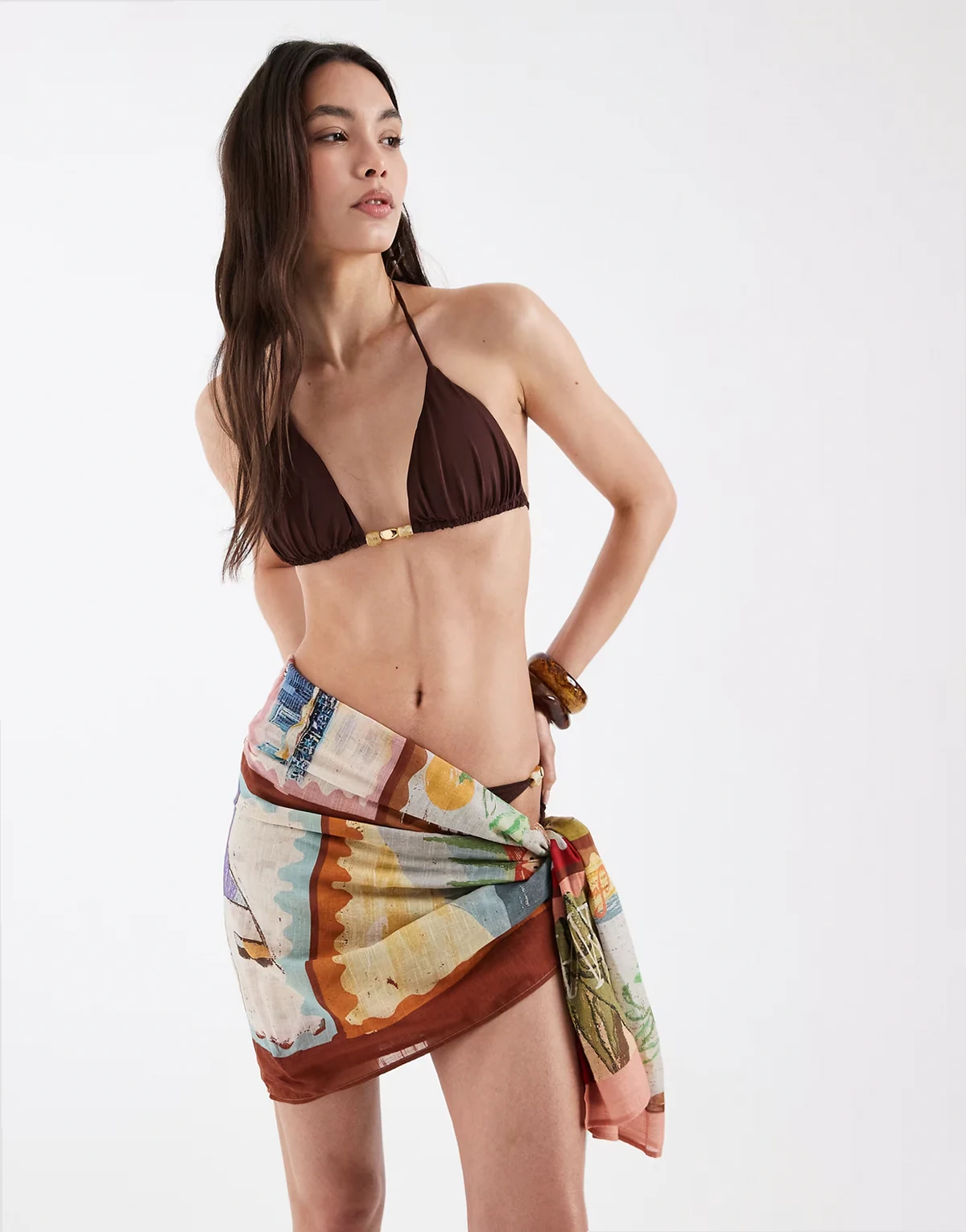 – Posey Positano – Sarong maxi w pocztówkowy wzór