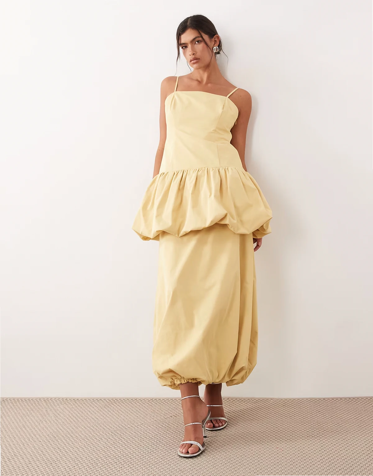 bubble midi skirt in tonal buttermilk - part of a set