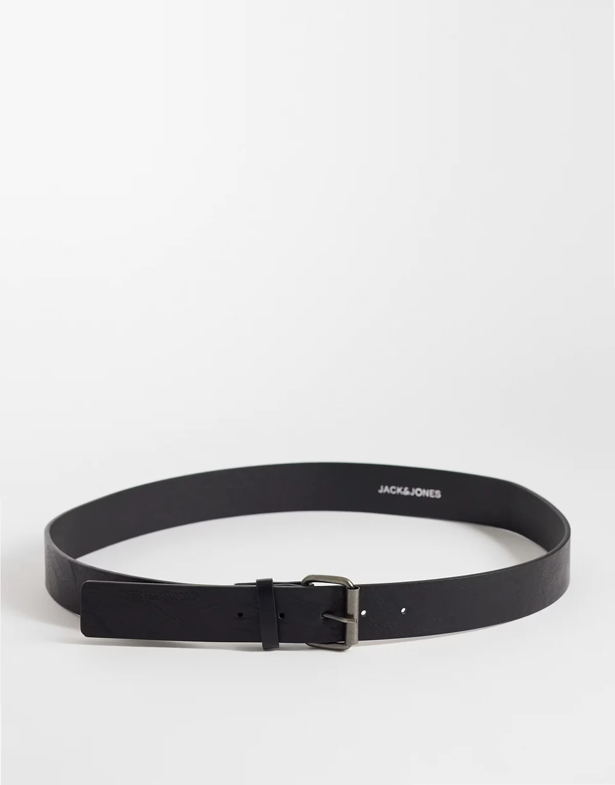 leather mix belt in black