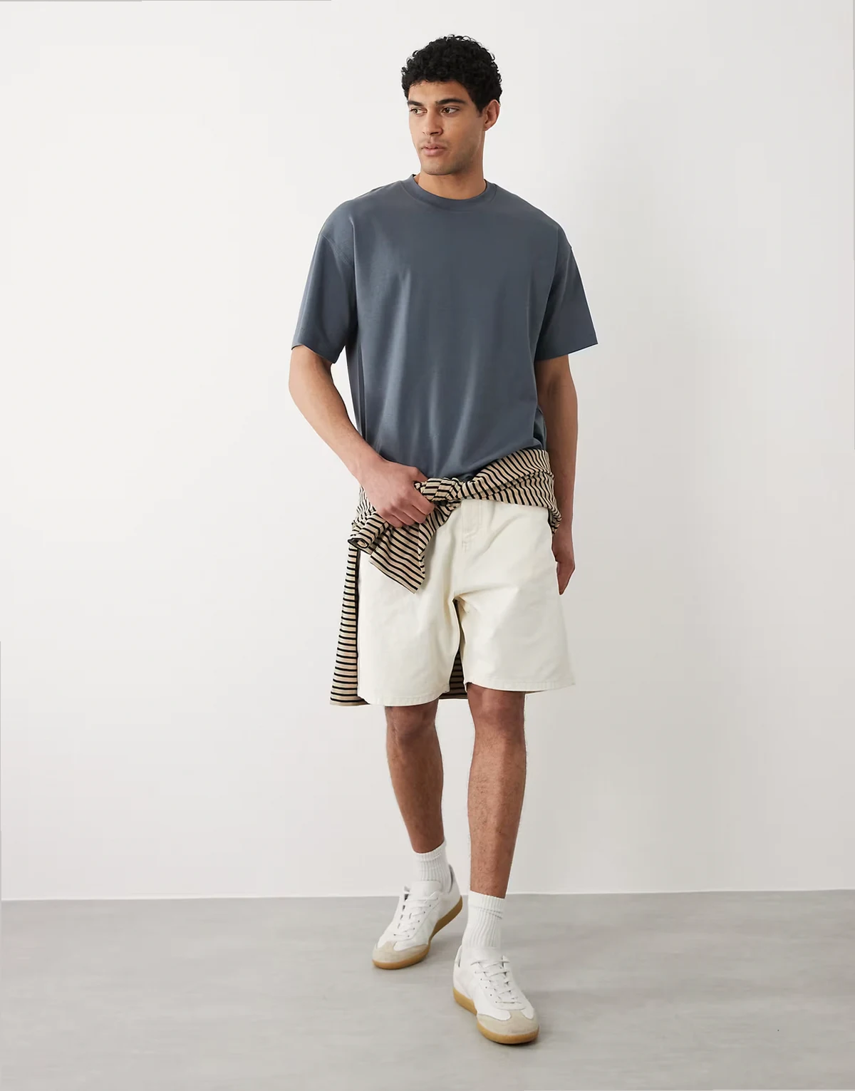 carpenter denim shorts in white
