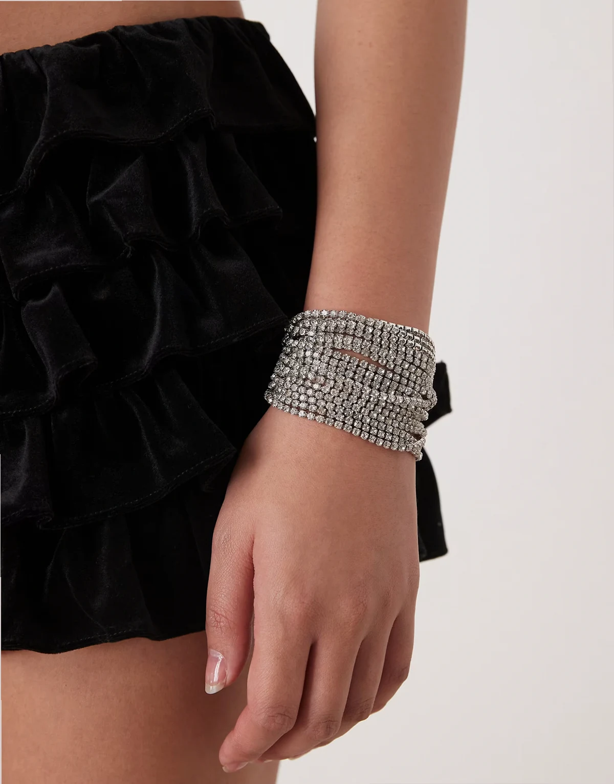 layered bracelet with rhinestones