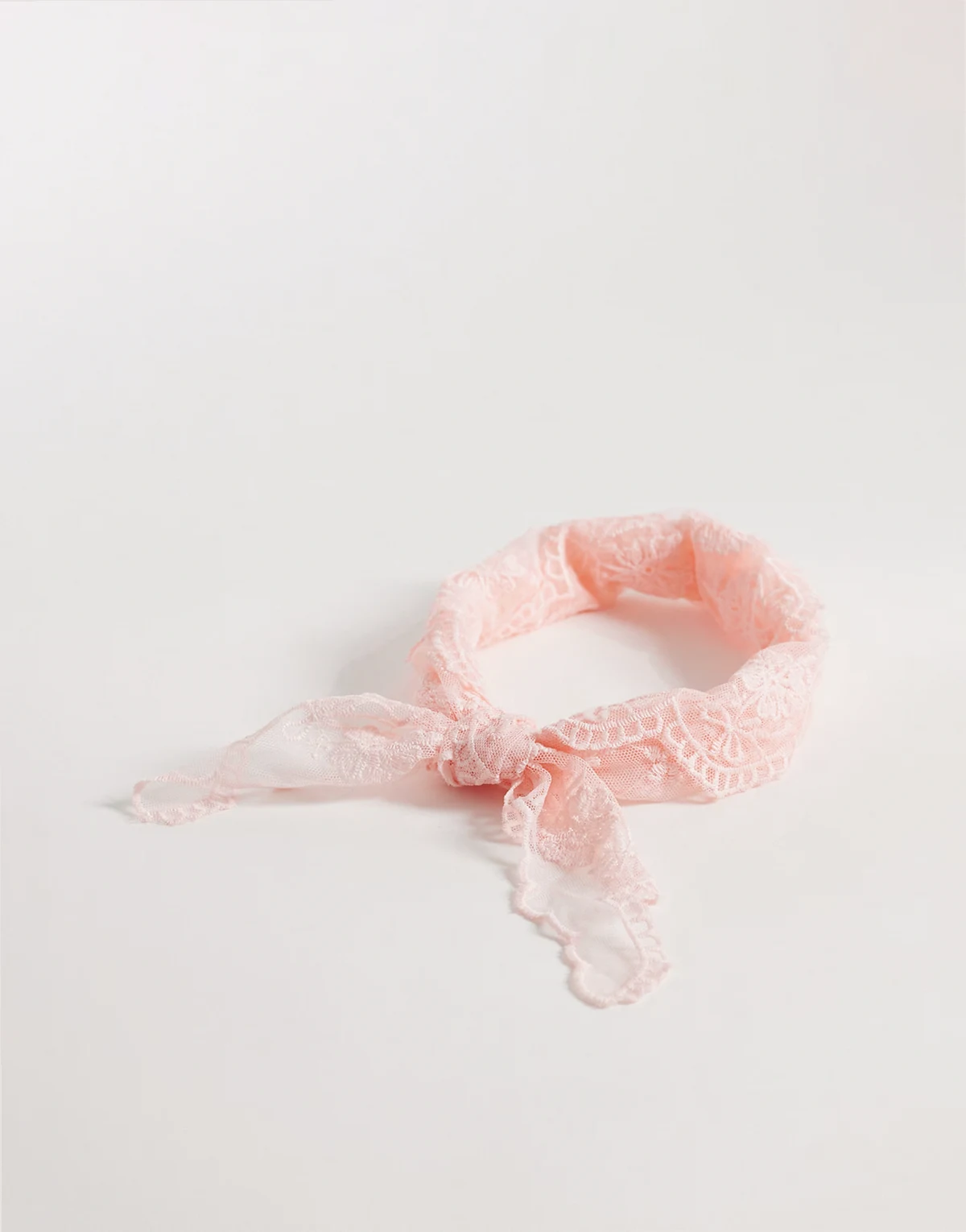 exclusive sheer lace headscarf in pink