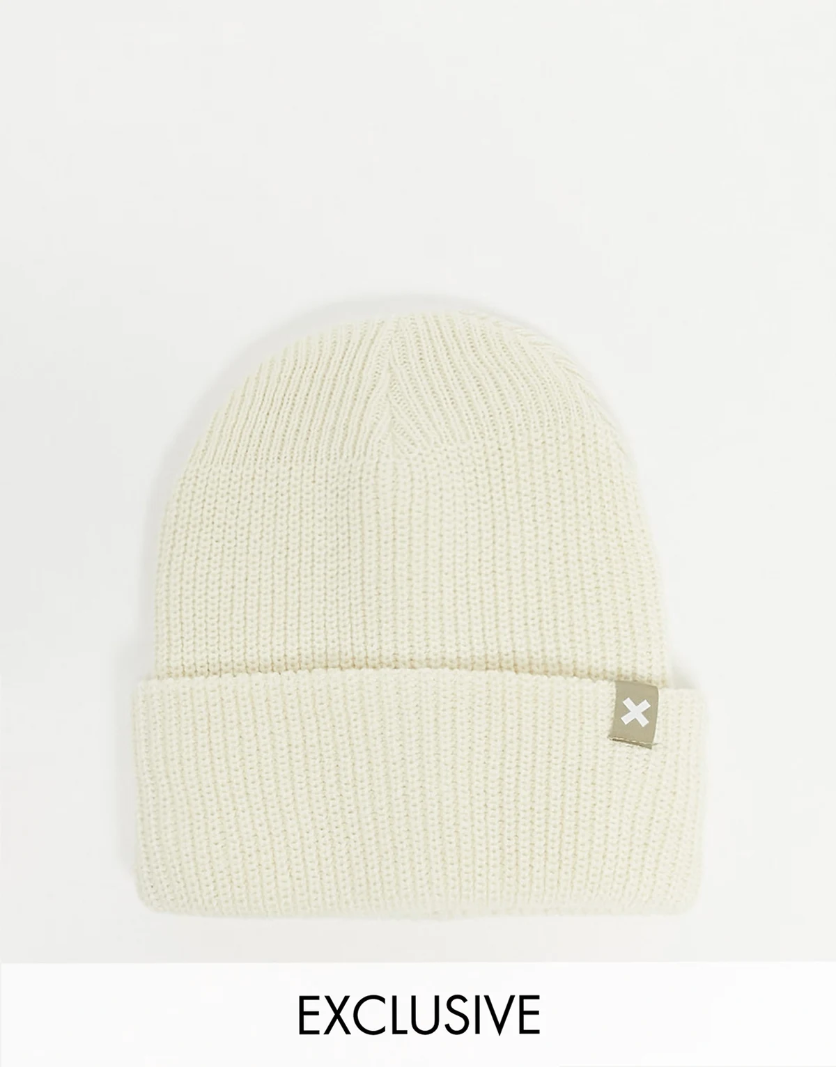 Unisex logo beanie in ecru