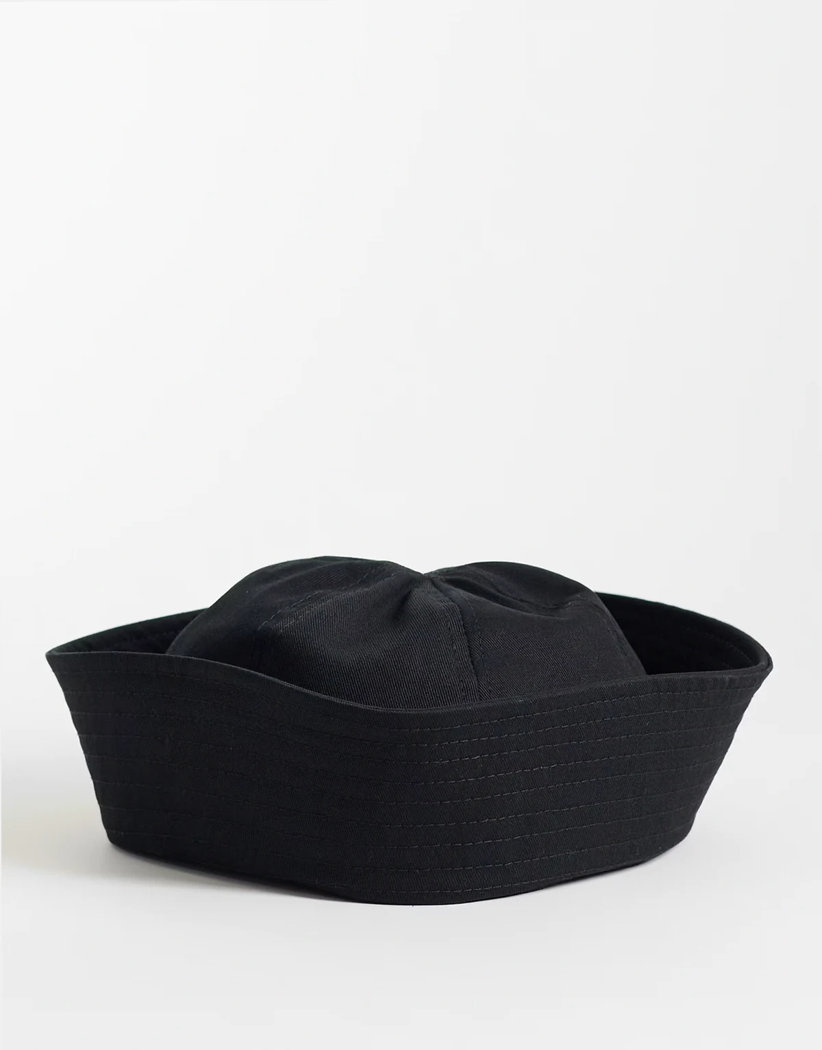 cotton turn back boater hat in black