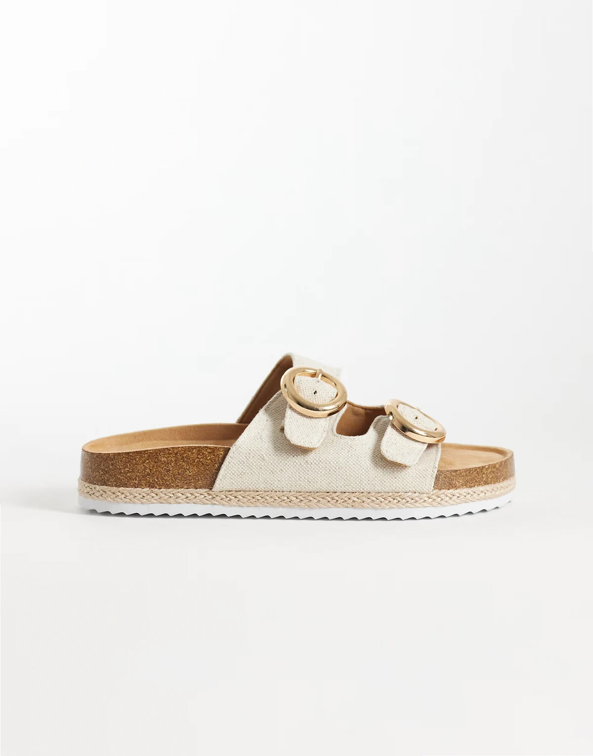Jenna espadrille mule sandals in natural linen