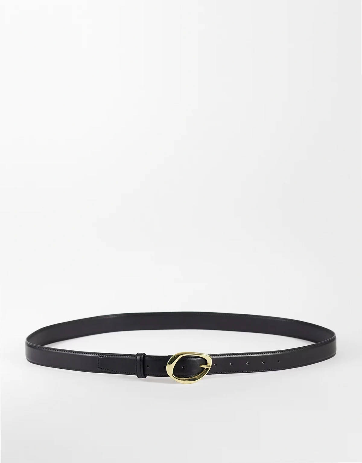 ASOS DESIGN Curve waist and hip gold-tone bubble angled buckle in black