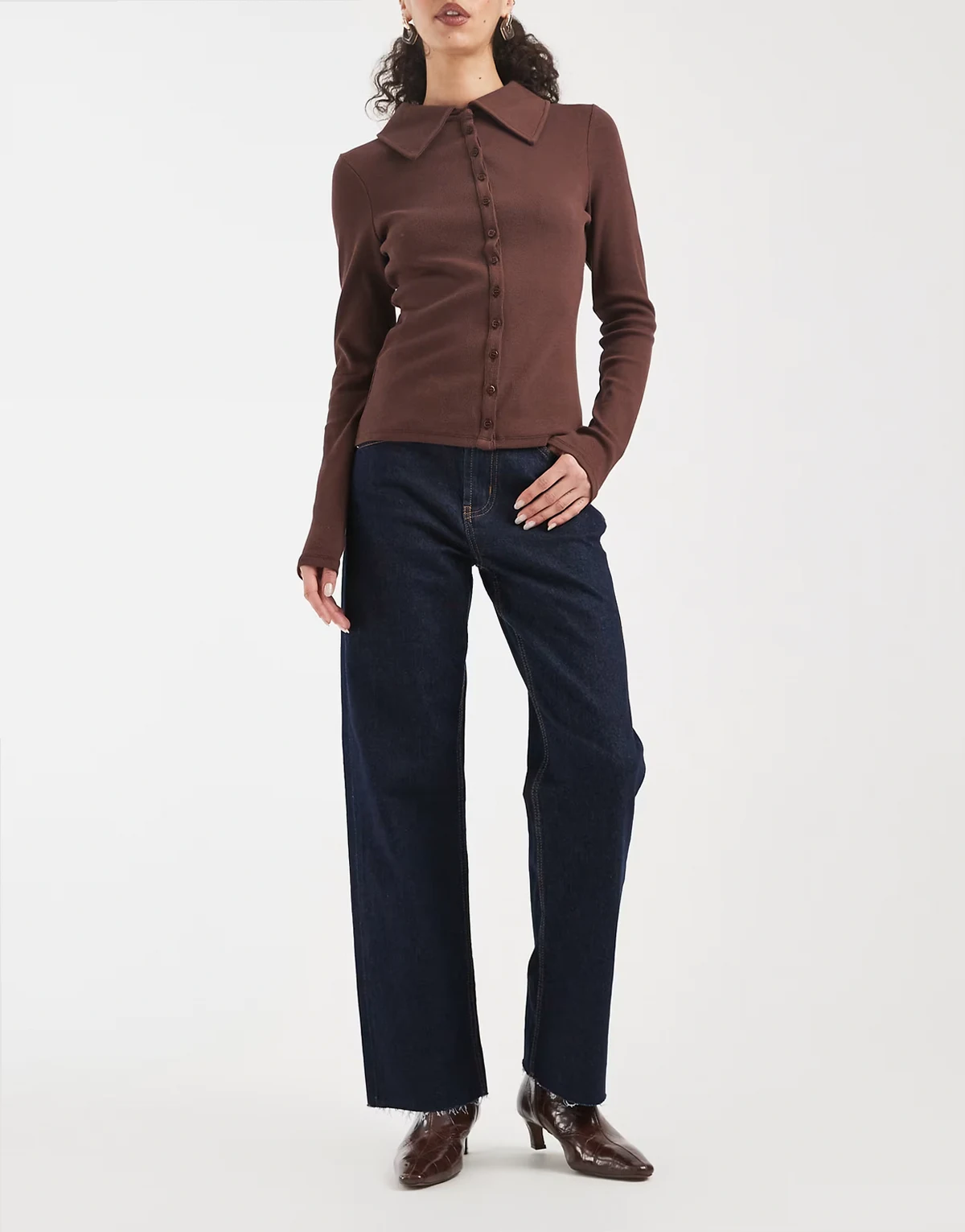 ankle grazer comfort stretch straight leg jeans in rinse