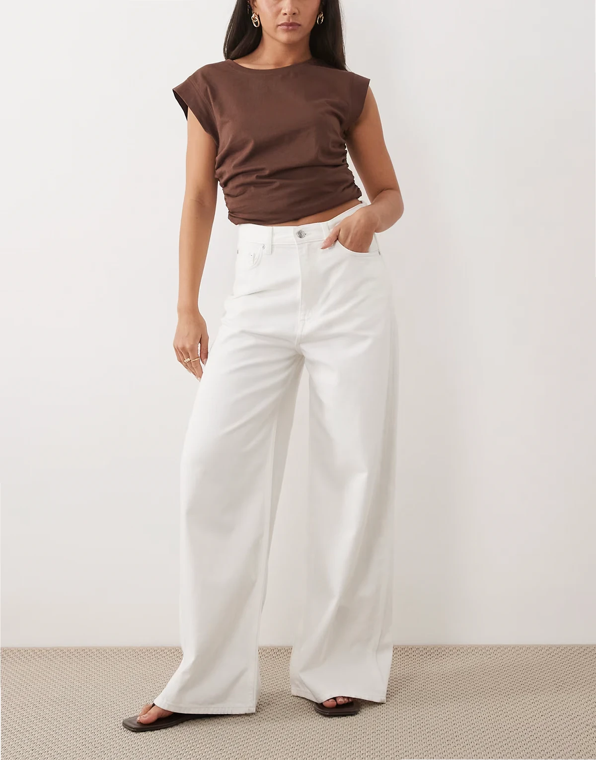 Cedar high rise wide leg jeans in white