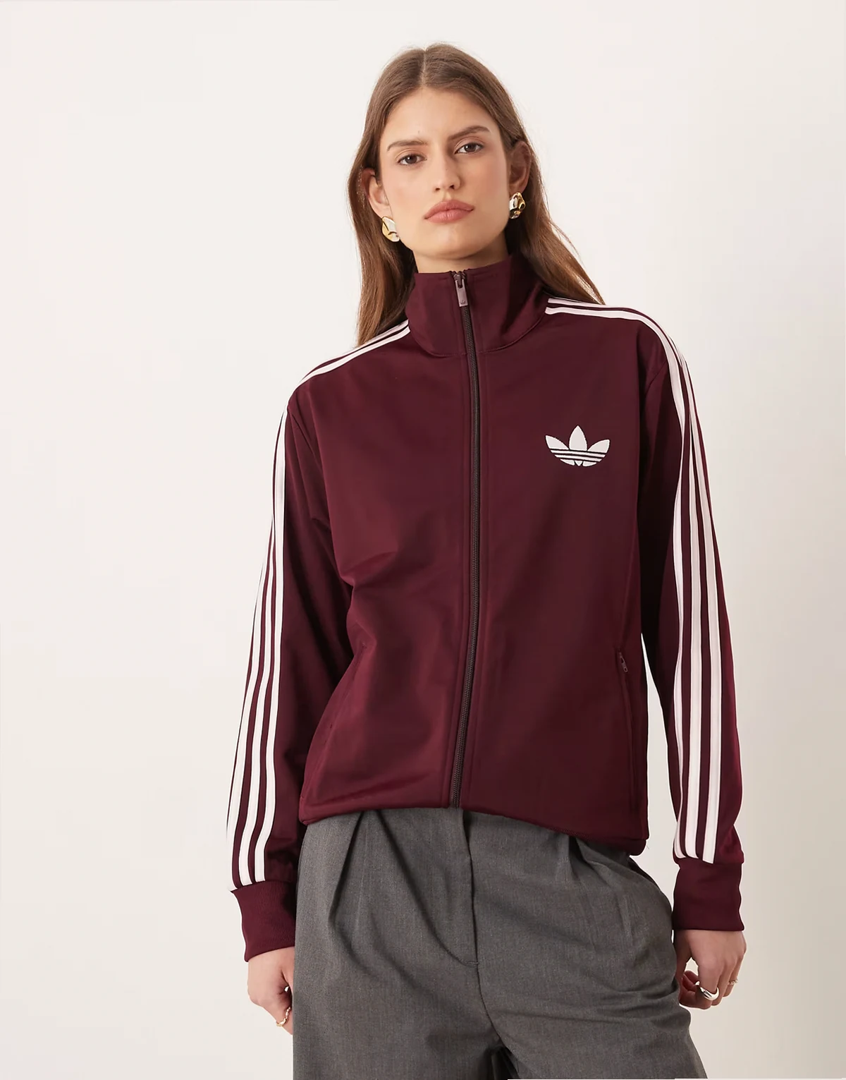 Firebird Track Top In Burgundy