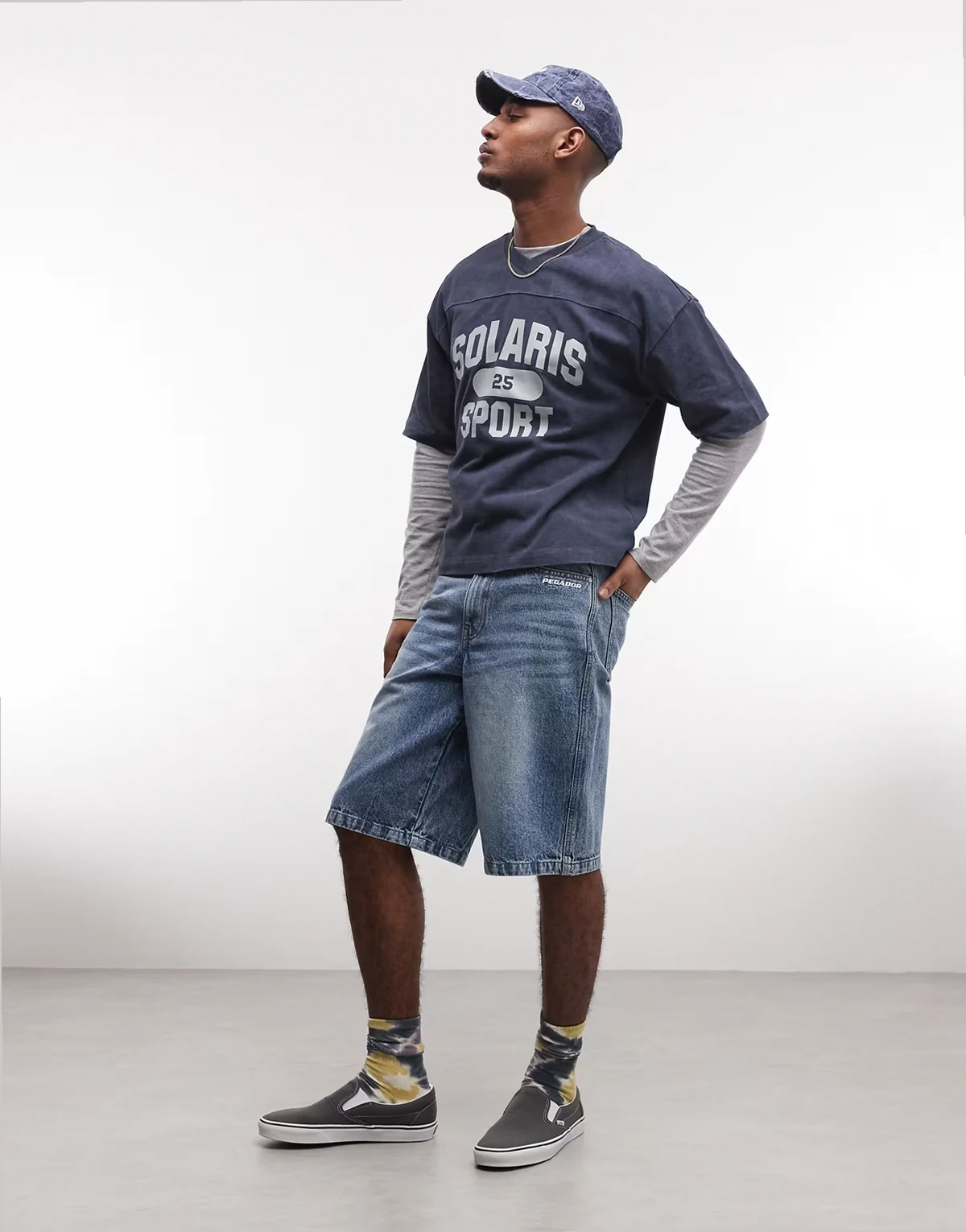 – Kolar – Jeans-Jorts in verwaschenem Blau