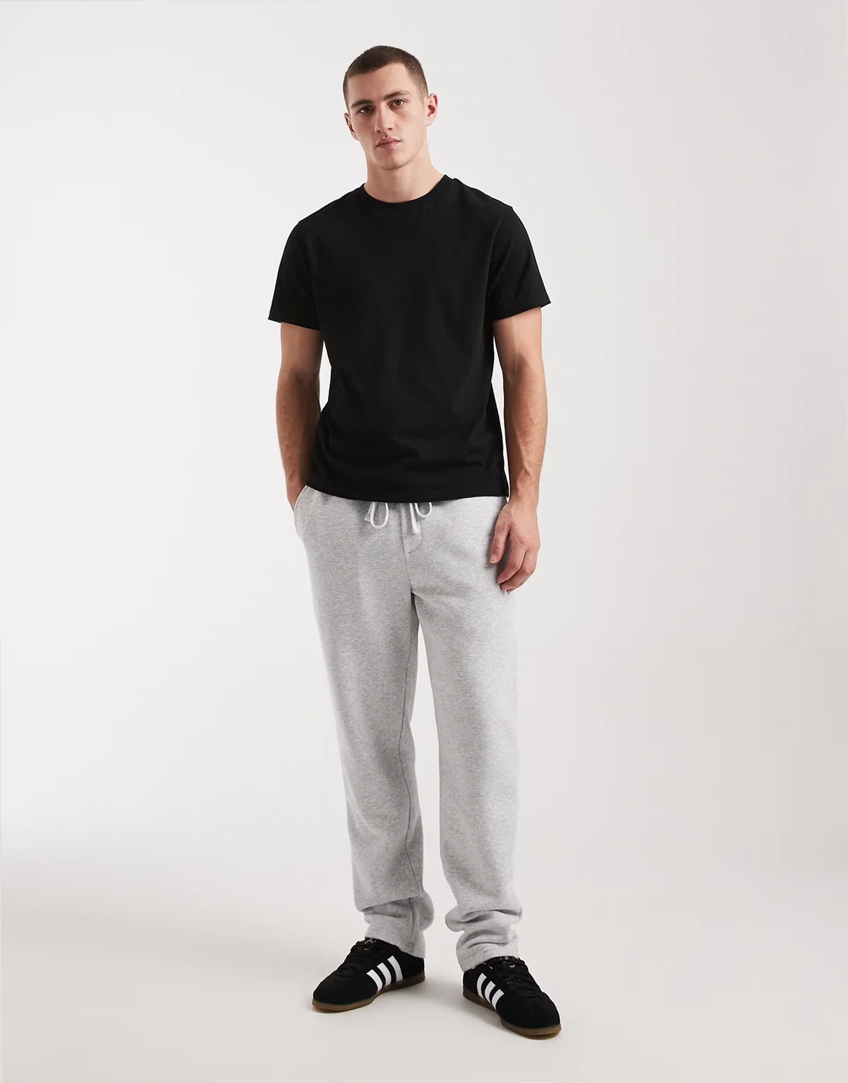 relaxed track pant in gray heather