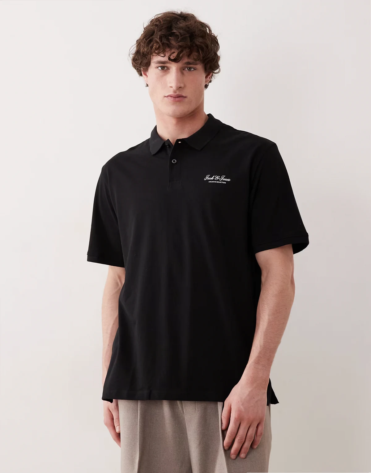 Originals – Czarna koszulka polo z logo